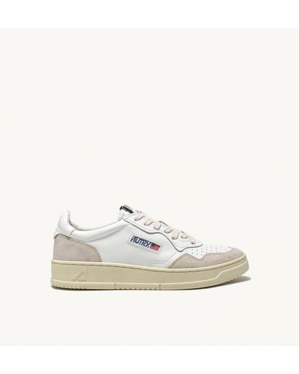 SNEAKERS MEDALIST LOW WOMEN LEATHER AND SUEDE WHITE