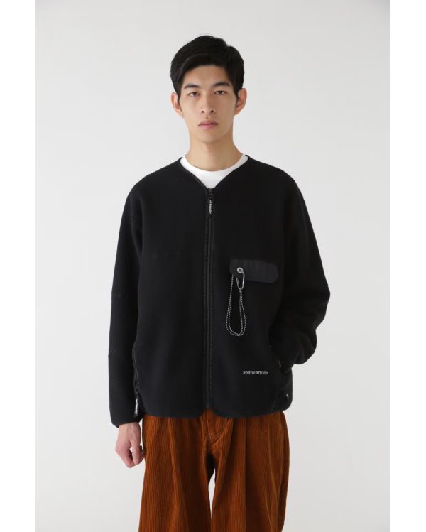 CARDIGAN WOOL FLEECE BLACK